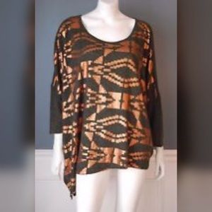 NWT 18/20 LANE BRYANT gray bronze gold knit top